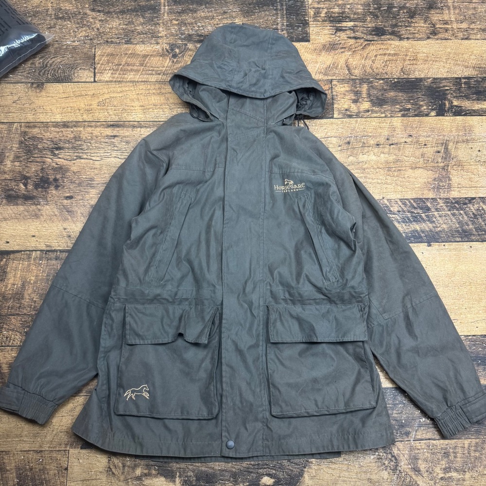 Horseware Ireland Riding Jacket Hooded Womens XS Gray Lightweight Outdoor